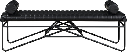 Oakmont Black Vegan Leather Bench