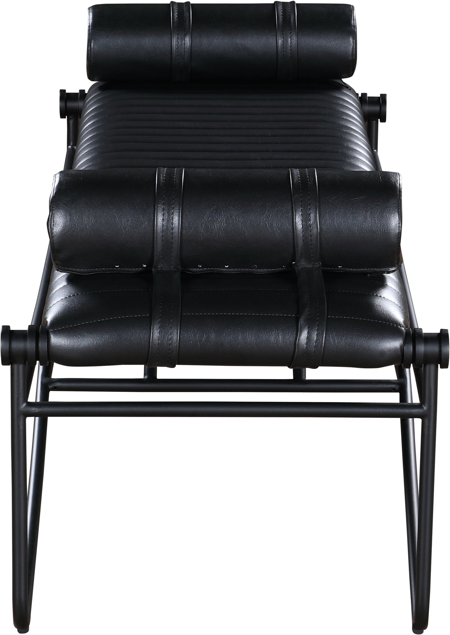 oakmont black vegan leather bench