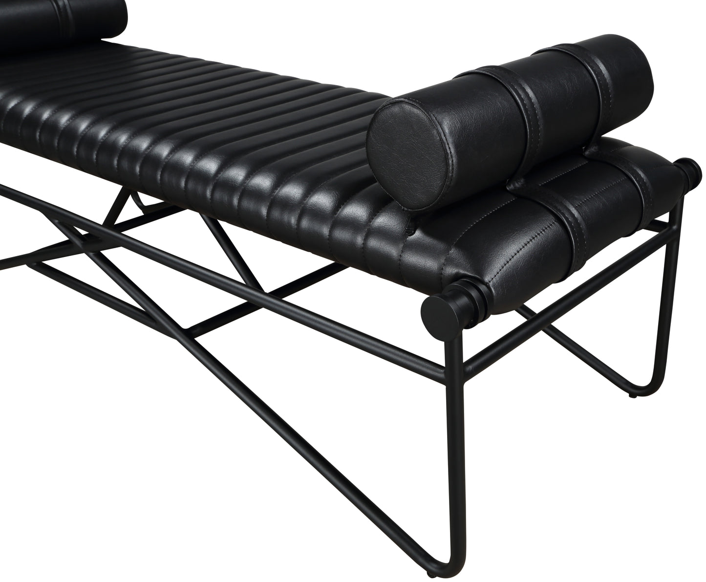 oakmont black vegan leather bench