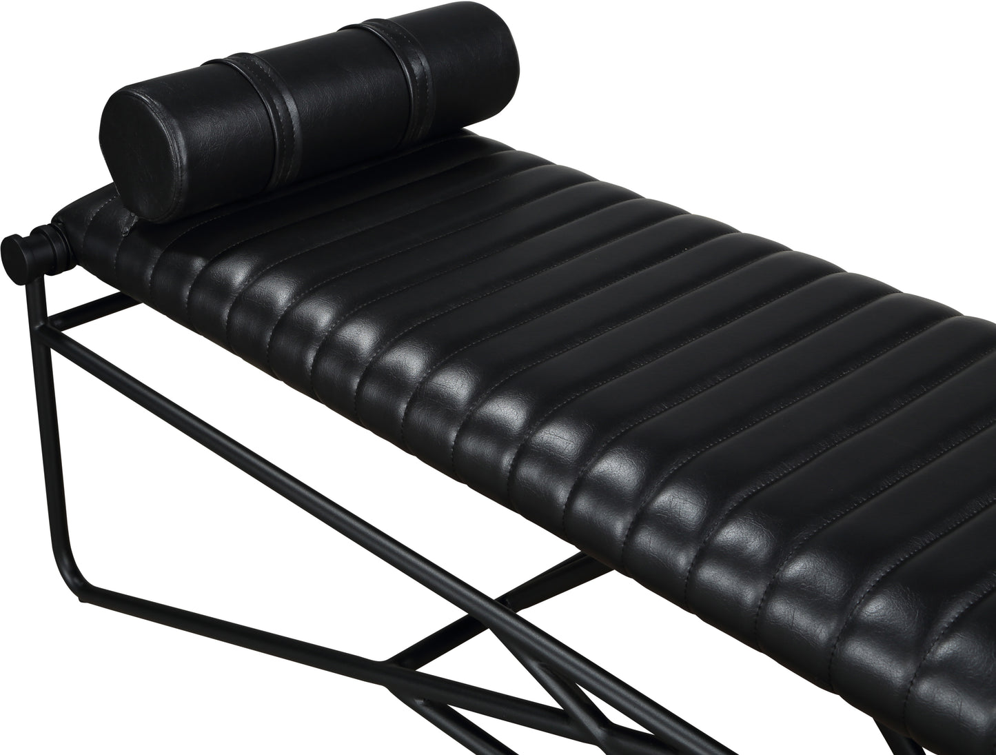 oakmont black vegan leather bench