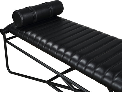 Oakmont Black Vegan Leather Bench