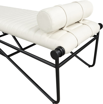 Oakmont Cream Vegan Leather Bench