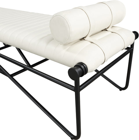 Briar Cream Vegan Leather Upholstered Bench, 1 Piece (Style 4)
