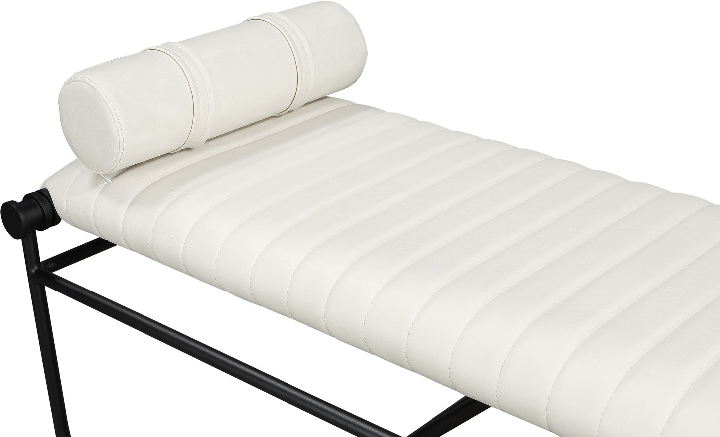 oakmont cream vegan leather bench