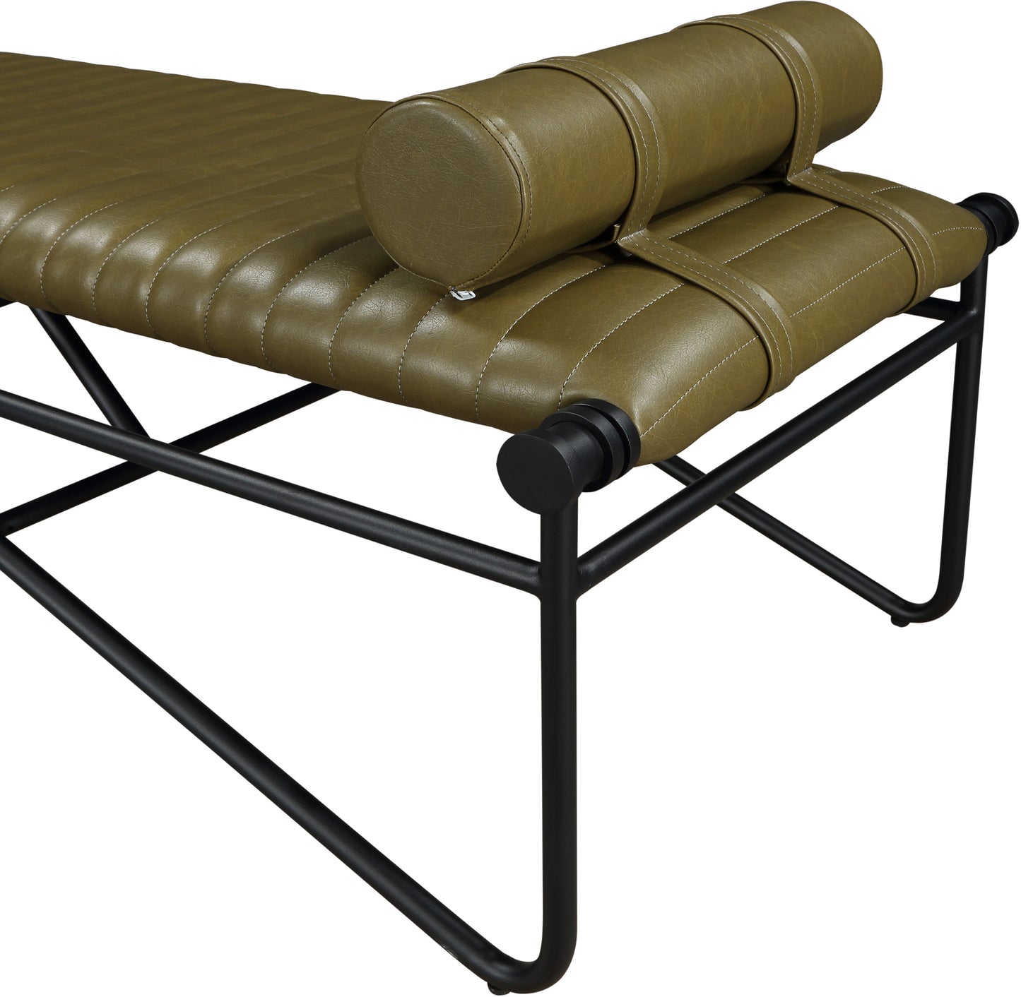 oakmont olive vegan leather bench