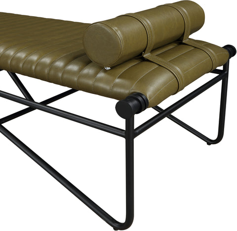 Briar Olive Vegan Leather Upholstered Bench, 1 Piece