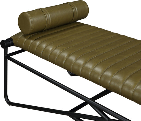 Briar Olive Vegan Leather Upholstered Bench, 1 Piece