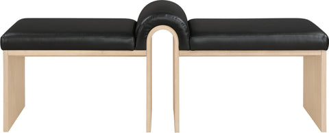 Quinn Black Vegan Leather Upholstered Bench, 1 Piece