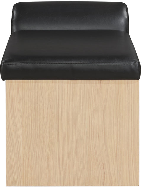 Quinn Black Vegan Leather Upholstered Bench, 1 Piece
