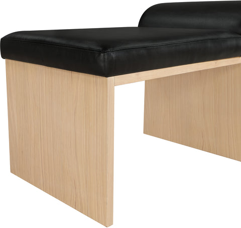 Quinn Black Vegan Leather Upholstered Bench, 1 Piece