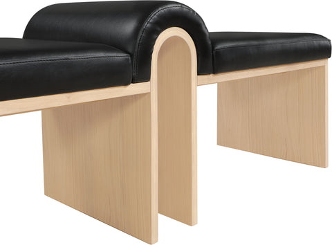 Quinn Black Vegan Leather Upholstered Bench, 1 Piece