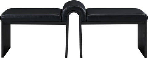 Quinn Black Vegan Leather Upholstered Bench, 1 Piece (Style 2)
