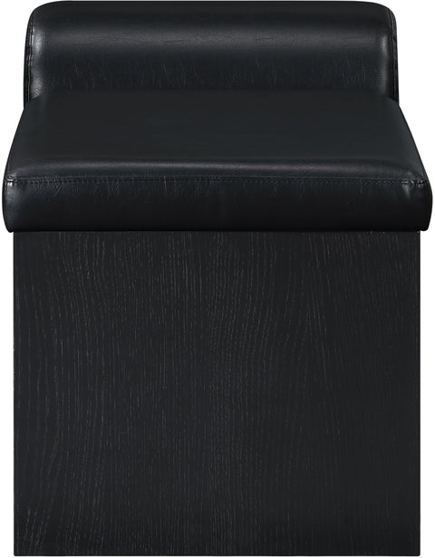 Quinn Black Vegan Leather Upholstered Bench, 1 Piece (Style 2)