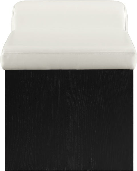 Quinn Cream Vegan Leather Upholstered Bench, 1 Piece (Style 2)