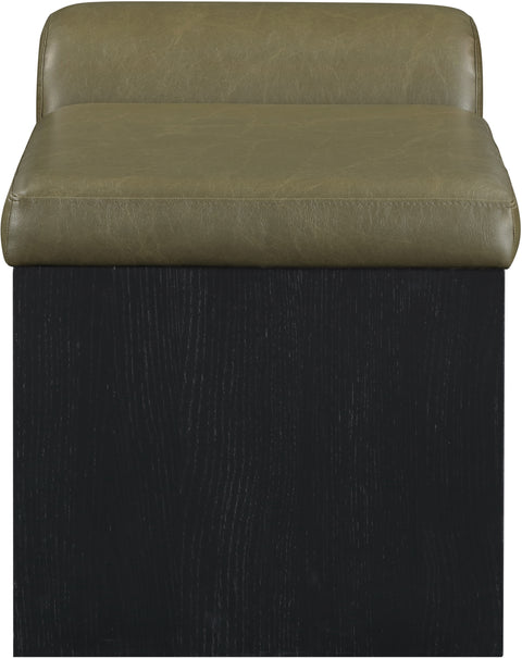 Quinn Olive Vegan Leather Upholstered Bench, 1 Piece