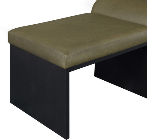 Quinn Olive Vegan Leather Upholstered Bench, 1 Piece