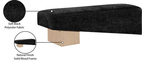 Darcy Black Fabric Upholstered Bench, 1 Piece