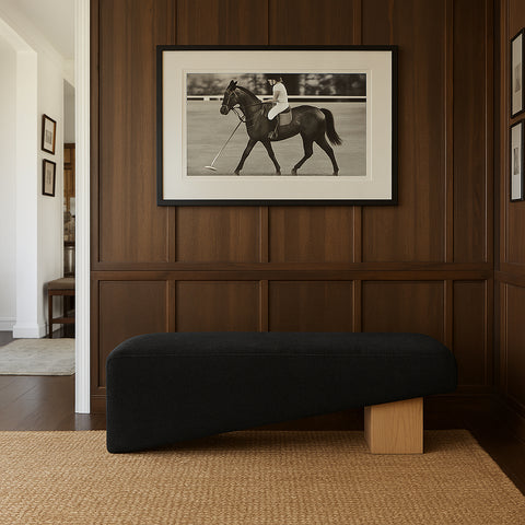Darcy Black Fabric Upholstered Bench, 1 Piece