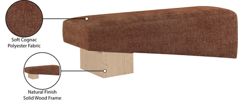 Darcy Cognac Fabric Upholstered Bench, 1 Piece