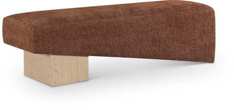 Darcy Cognac Fabric Upholstered Bench, 1 Piece