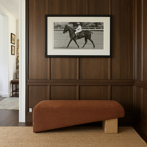 Darcy Cognac Fabric Upholstered Bench, 1 Piece