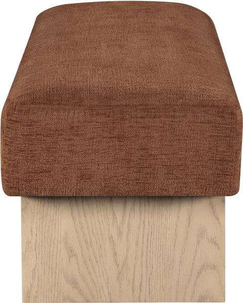 Darcy Cognac Fabric Upholstered Bench, 1 Piece