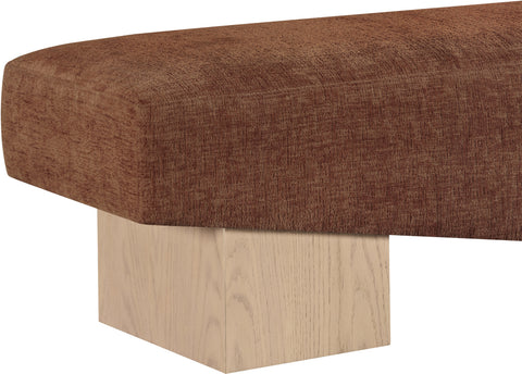 Darcy Cognac Fabric Upholstered Bench, 1 Piece