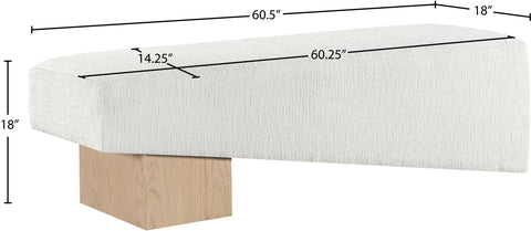 Darcy Cream Fabric Upholstered Bench, 1 Piece