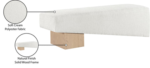 Darcy Cream Fabric Upholstered Bench, 1 Piece