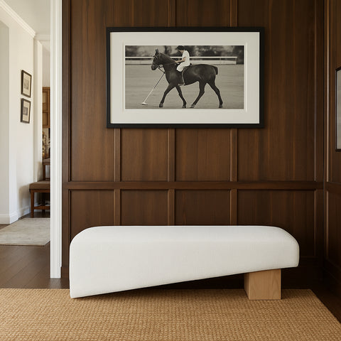 Darcy Cream Fabric Upholstered Bench, 1 Piece