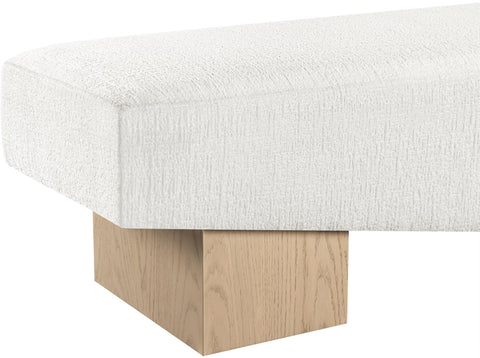 Darcy Cream Fabric Upholstered Bench, 1 Piece