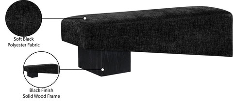 Darcy Black Fabric Upholstered Bench, 1 Piece (Style 2)