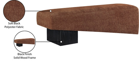 Darcy Cognac Fabric Upholstered Bench, 1 Piece (Style 2)