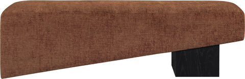 Darcy Cognac Fabric Upholstered Bench, 1 Piece (Style 2)