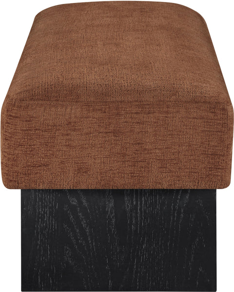 Darcy Cognac Fabric Upholstered Bench, 1 Piece (Style 2)