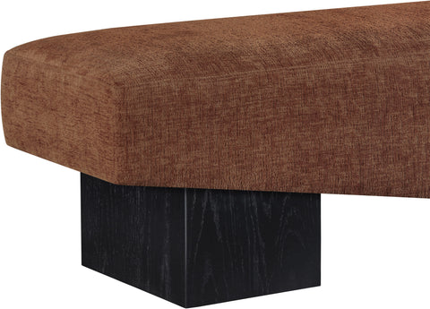 Darcy Cognac Fabric Upholstered Bench, 1 Piece (Style 2)