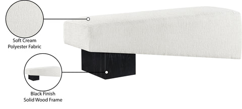Darcy Cream Fabric Upholstered Bench, 1 Piece (Style 2)