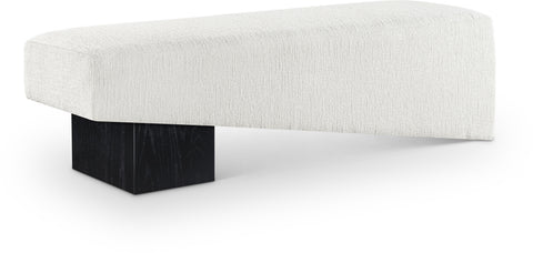 Darcy Cream Fabric Upholstered Bench, 1 Piece (Style 2)