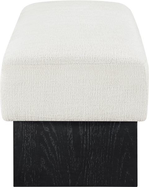 Darcy Cream Fabric Upholstered Bench, 1 Piece (Style 2)