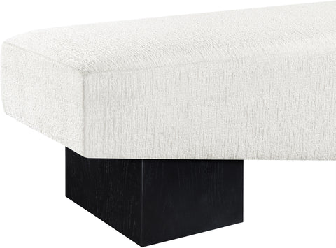 Darcy Cream Fabric Upholstered Bench, 1 Piece (Style 2)