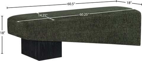 Darcy Green Fabric Upholstered Bench, 1 Piece