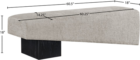 Darcy Grey Fabric Upholstered Bench, 1 Piece
