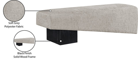 Darcy Grey Fabric Upholstered Bench, 1 Piece