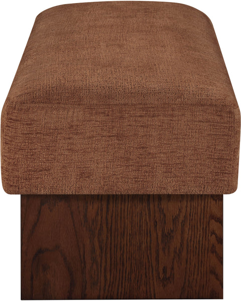 Darcy Cognac Fabric Upholstered Bench, 1 Piece (Style 3)