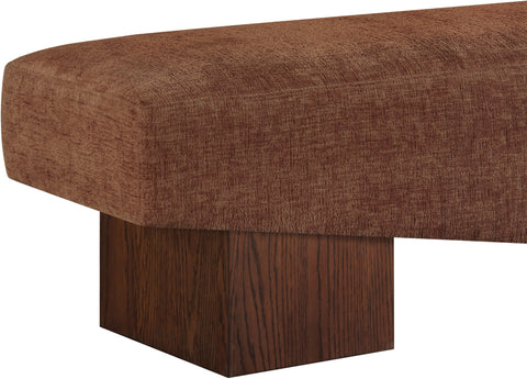 Darcy Cognac Fabric Upholstered Bench, 1 Piece (Style 3)