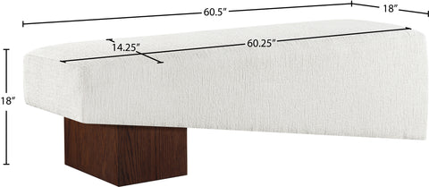 Darcy Cream Fabric Upholstered Bench, 1 Piece (Style 3)