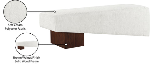 Darcy Cream Fabric Upholstered Bench, 1 Piece (Style 3)