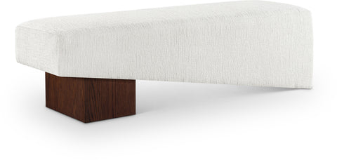 Darcy Cream Fabric Upholstered Bench, 1 Piece (Style 3)