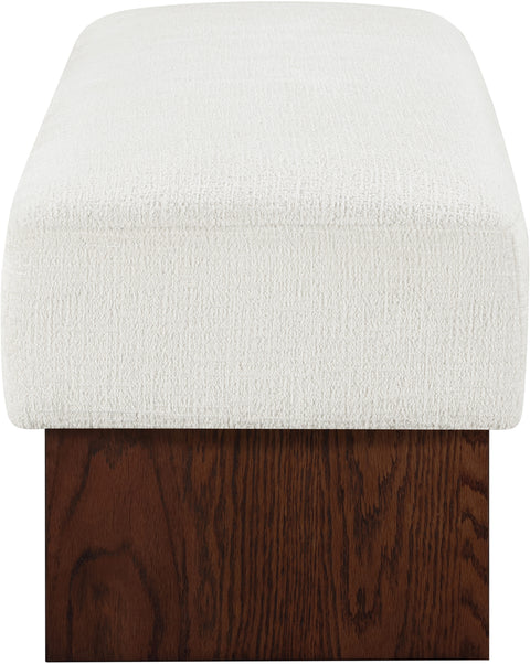 Darcy Cream Fabric Upholstered Bench, 1 Piece (Style 3)