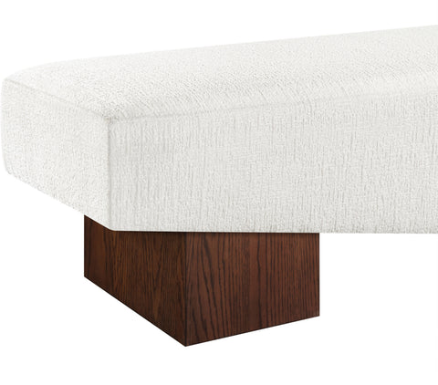 Darcy Cream Fabric Upholstered Bench, 1 Piece (Style 3)